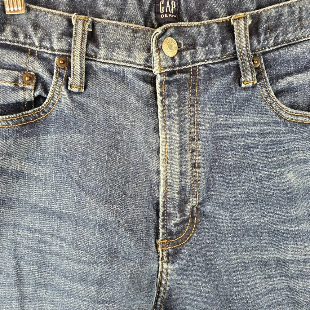 Gap Jeans Mens 36x36 Blue Denim Medium Wash Slim Stretch Skater Rocker Casual